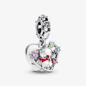 (kép) Pandora Disney Micimackó és Malacka dupla függő charm - 792214C01