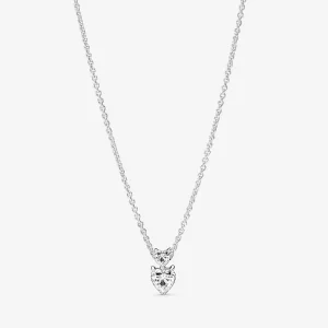 (kép) Pandora Dupla szív medálos szikrázó collier nyaklánc - 391229C01