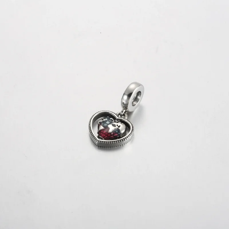 (kép) Pandora Family Spinning Heart Globe Dangle Charm - 792240C01 - Megtekintés 2