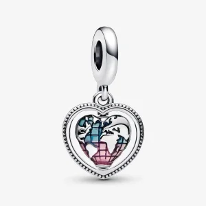 (kép) Pandora Family Spinning Heart Globe Dangle Charm - 792240C01