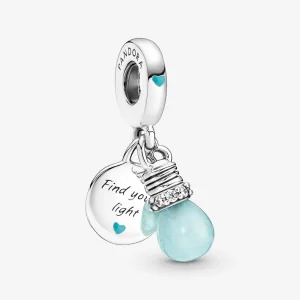 Pandora Foszforeszkáló villanykörte dupla függő charm - 791123C01 (kép) Pandora Foszforeszkáló villanykörte dupla függő charm - 791123C01