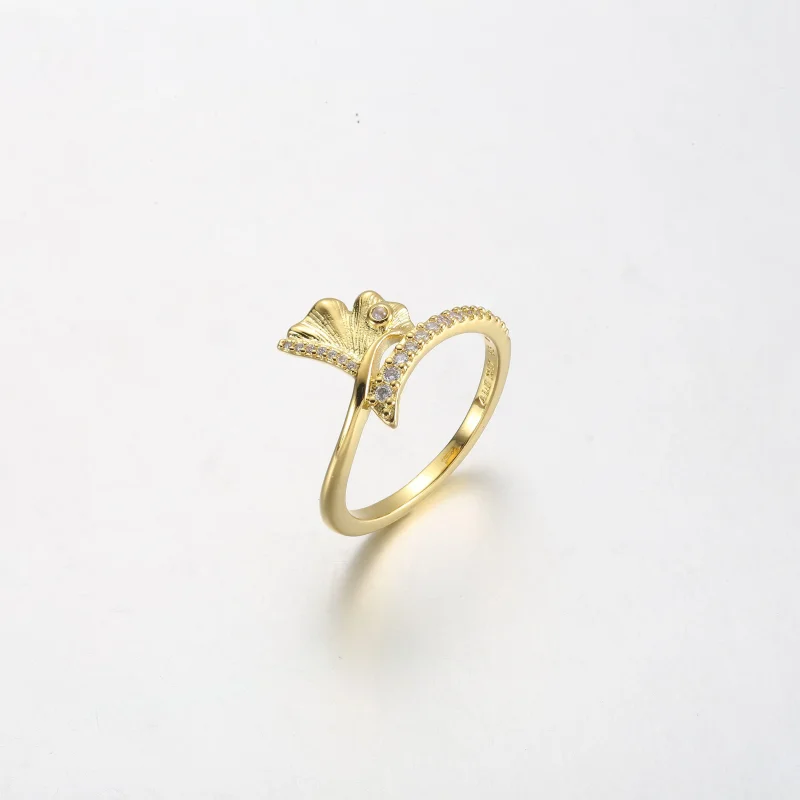 (kép) Pandora Ginkgo 14 karátos aranyozott gyűrű - 162444C01 - Megtekintés 2