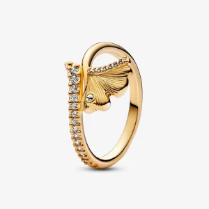 (kép) Pandora Ginkgo 14 karátos aranyozott gyűrű - 162444C01