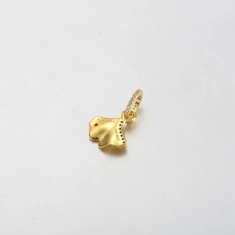 (kép) Pandora Ginkgo 14k gold-plated dangle with clear cubic zirconia - 762428C01 - Megtekintés 3