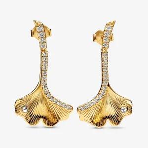 (kép) Pandora Ginkgo 14k gold-plated drop earrings - 262440C01