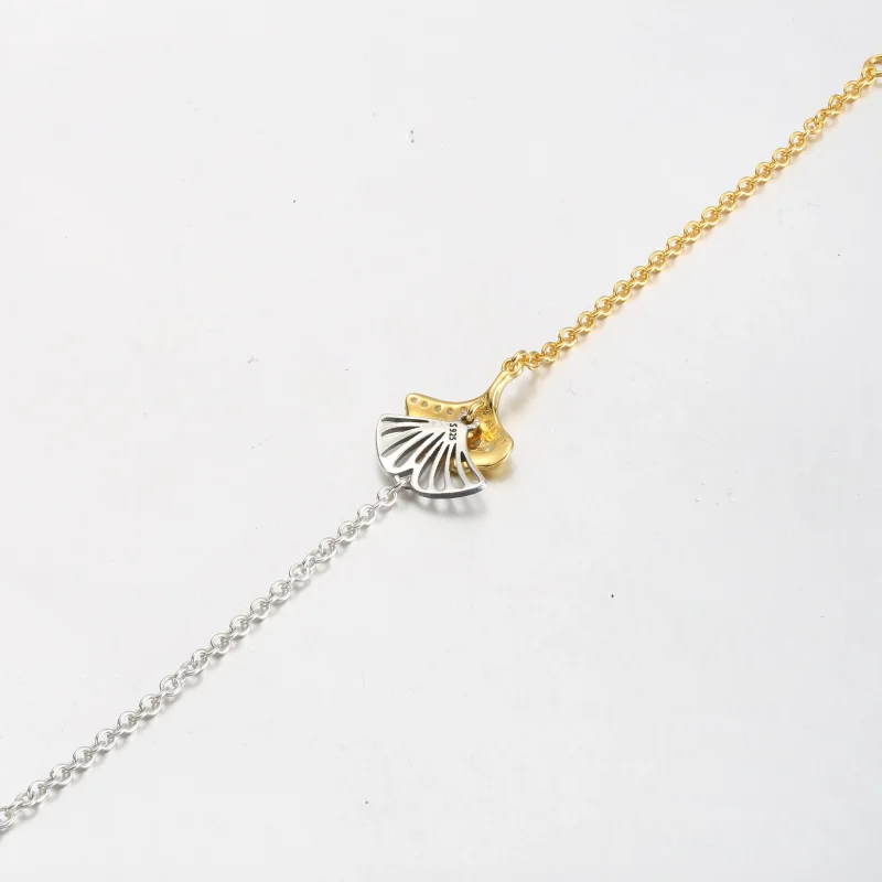 (kép) Pandora Ginkgo sterling ezüst és 14 karátos arannyal bevont lánckarkötő - 562427 - Megtekintés 4