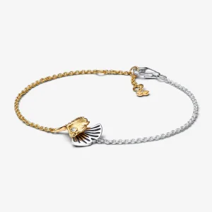 Pandora Ginkgo sterling ezüst és 14 karátos arannyal bevont lánckarkötő - 562427C01 (kép) Pandora Ginkgo sterling ezüst és 14 karátos arannyal bevont lánckarkötő - 562427C01