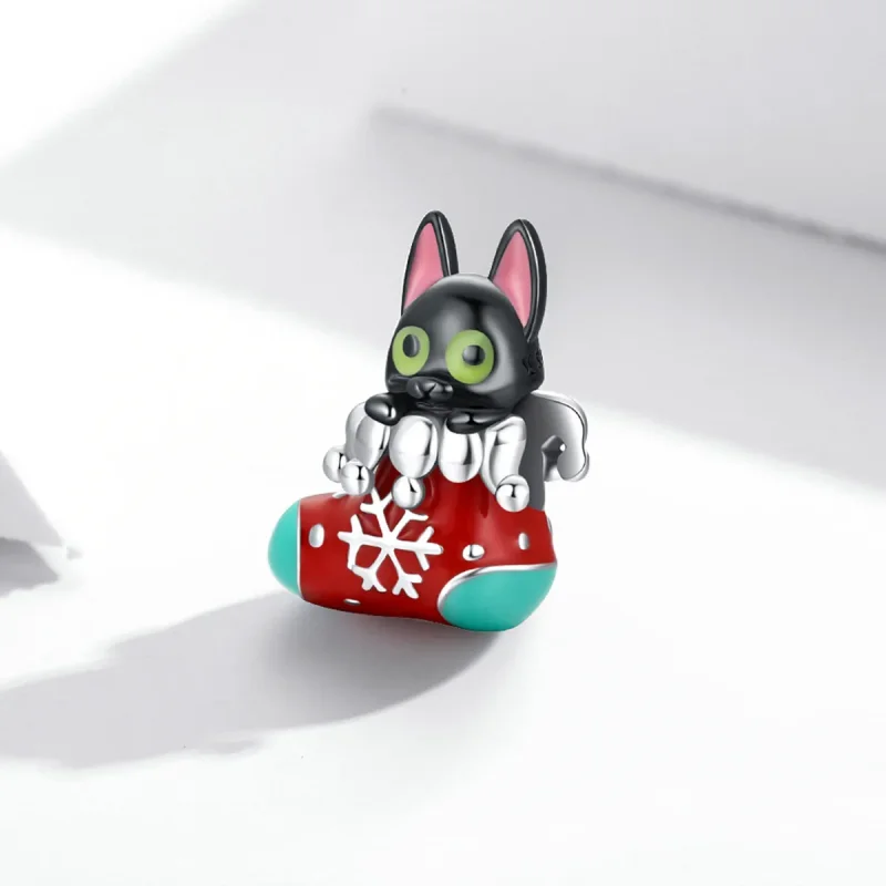 (kép) PANDORA Karácsonyi harisnyás cica Charm - SCC2036 - Megtekintés 2