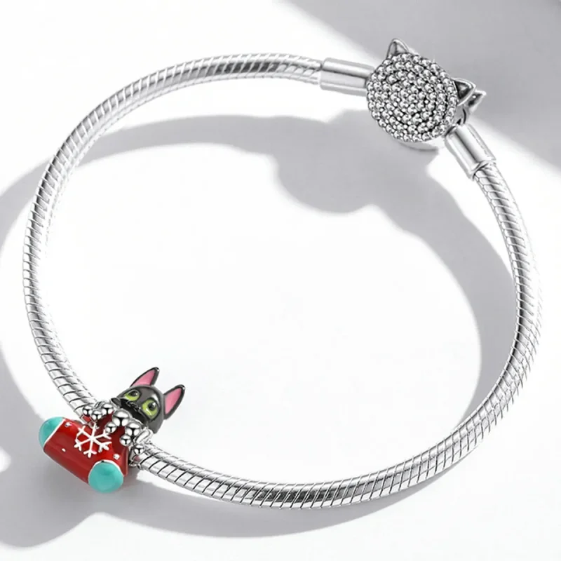 (kép) PANDORA Karácsonyi harisnyás cica Charm - SCC2036 - Megtekintés 3