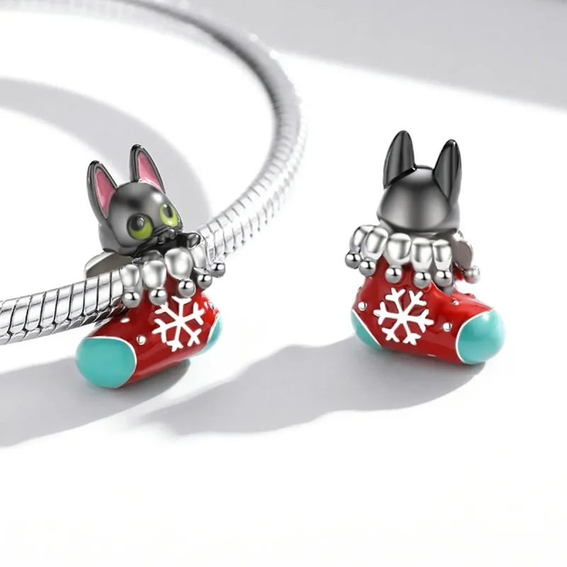(kép) PANDORA Karácsonyi harisnyás cica Charm - SCC2036 - Megtekintés 4