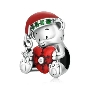 (kép) PANDORA Karácsonyi medve Charm - SCC2035