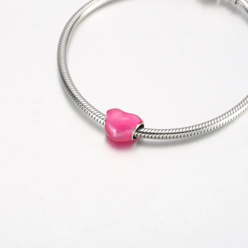 (kép) Pandora Metallic Pink Heart Charm - 799291C03 - Megtekintés 5