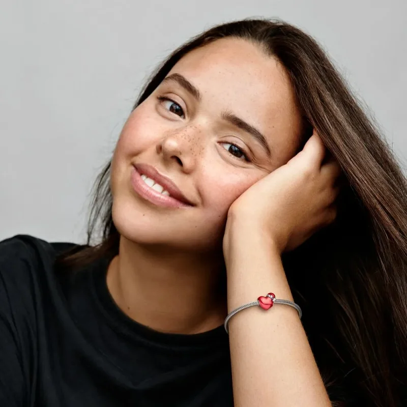 (kép) Pandora Metálpiros karácsonyi szív charm - 792336C01 - Megtekintés 6