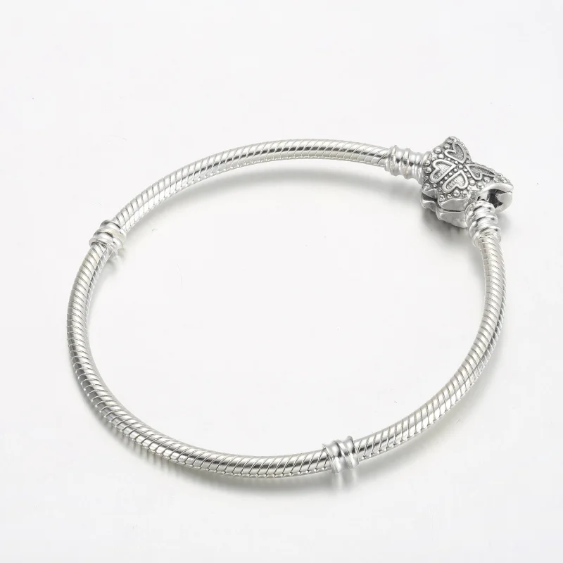 (kép) Pandora Moments pillangókapcsos kígyólánc karkötő - 590782C01 - Megtekintés 2