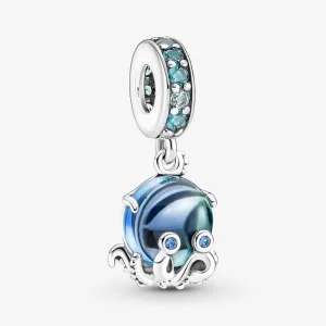 (kép) Pandora Muranói üveg bájos polip függő charm - 791694C01