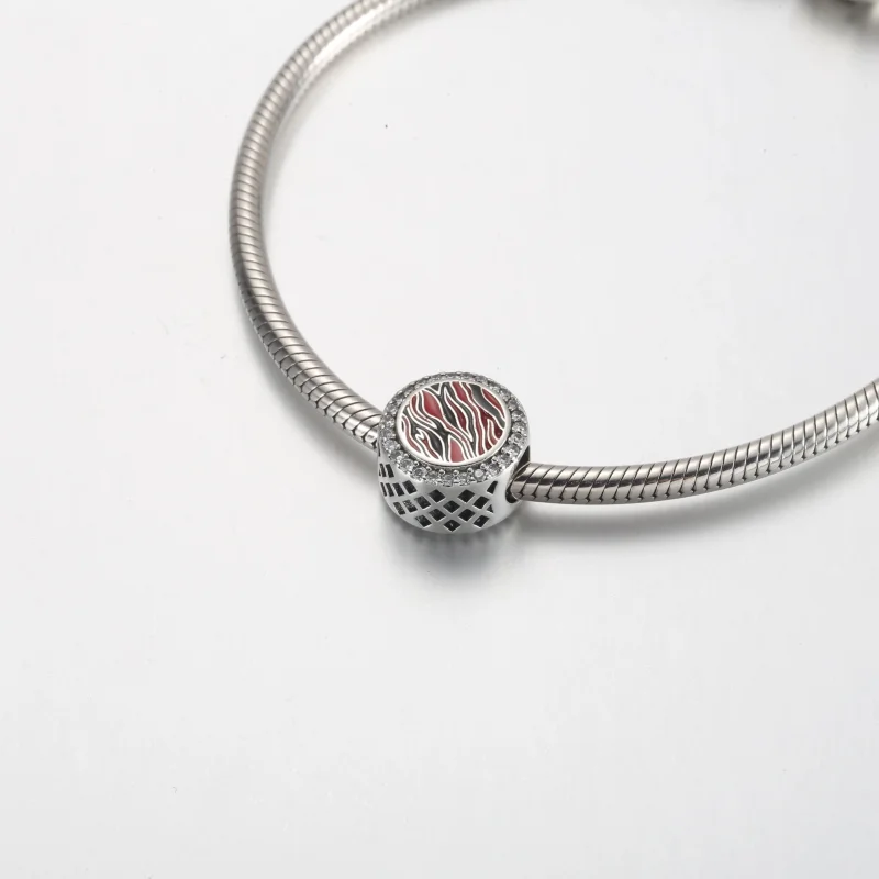 (kép) Pandora Pink Zebra print sterling silver charm - 792016CZ_E026 - Megtekintés 5