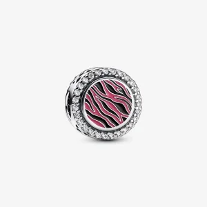 Pandora Pink Zebra print sterling silver charm - 792016CZ_E026 (kép) Pandora Pink Zebra print sterling silver charm - 792016CZ_E026