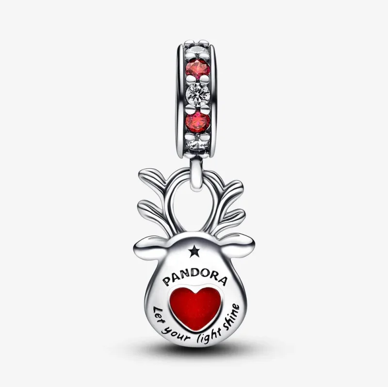 (kép) Pandora Piros orrú rénszarvas muranói függő charm - 792330C01 - Megtekintés 5