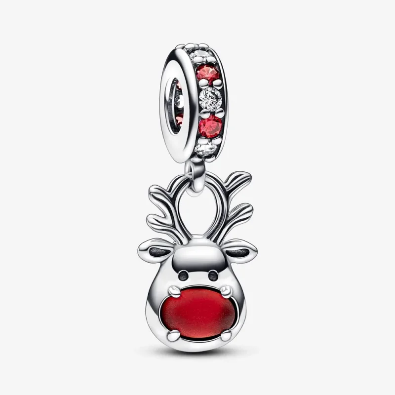 (kép) Pandora Piros orrú rénszarvas muranói függő charm - 792330C01
