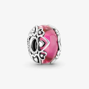 (kép) Pandora Reveal Your Love Pink Murano Glass Charm - 791159C00