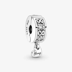 Pandora Örökké család pavé klip charm - 791151C01 (kép) Pandora Örökké család pavé klip charm - 791151C01