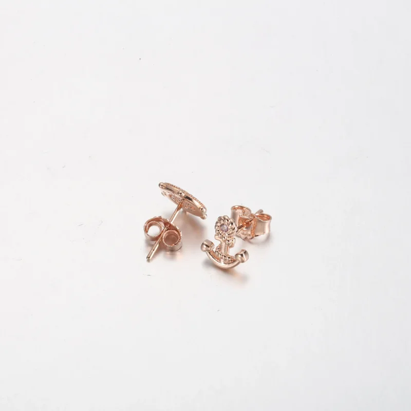 (kép) PANDORA Rose gold Sparkling Rudder and anchor Stud Earrings - P-D-3739 - P-D-373 - Megtekintés 4