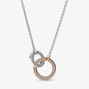 (kép) Pandora Signature kéttónusú összefonódó karika nyaklánc - 382778C01
