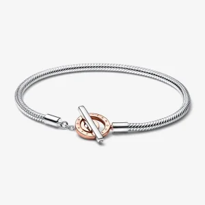Pandora Signature kéttónusú T-kapcsos kígyólánc karkötő - 582309C00 (kép) Pandora Signature kéttónusú T-kapcsos kígyólánc karkötő - 582309C00