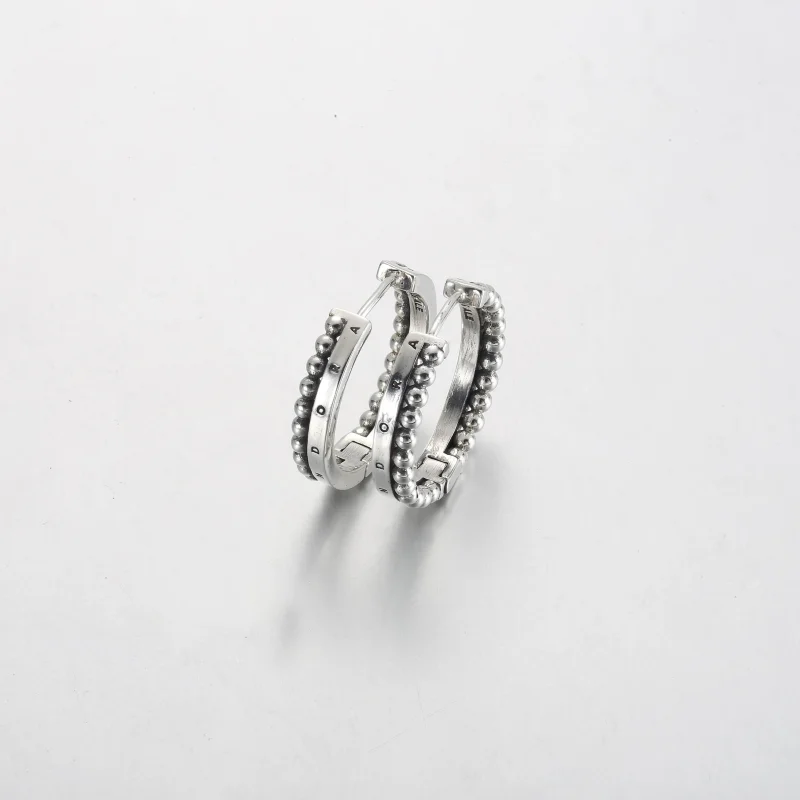 (kép) Pandora Signature Logo & Beads Hoop Earrings - 292310C00 - Megtekintés 2