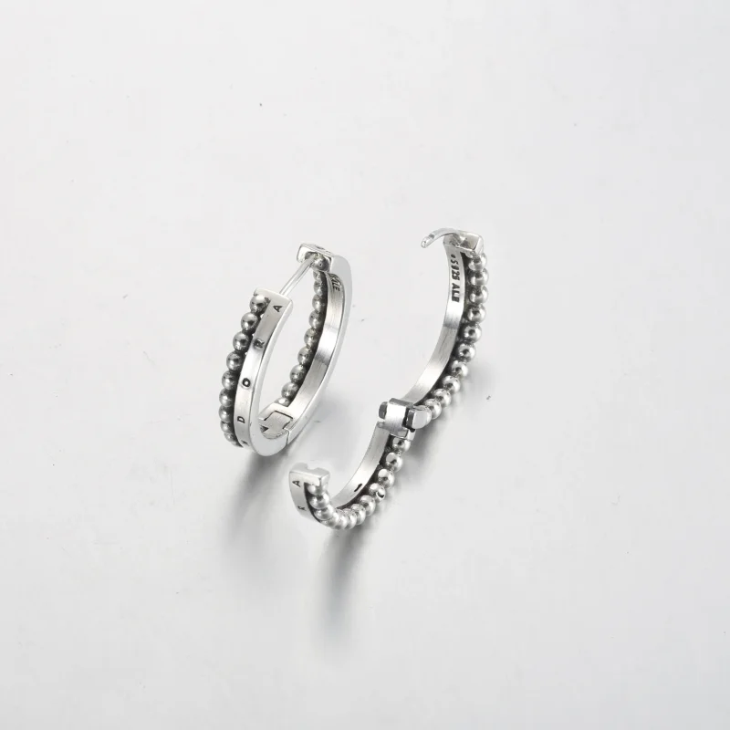 (kép) Pandora Signature Logo & Beads Hoop Earrings - 292310C00 - Megtekintés 3
