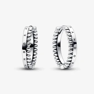 (kép) Pandora Signature Logo & Beads Hoop Earrings - 292310C00
