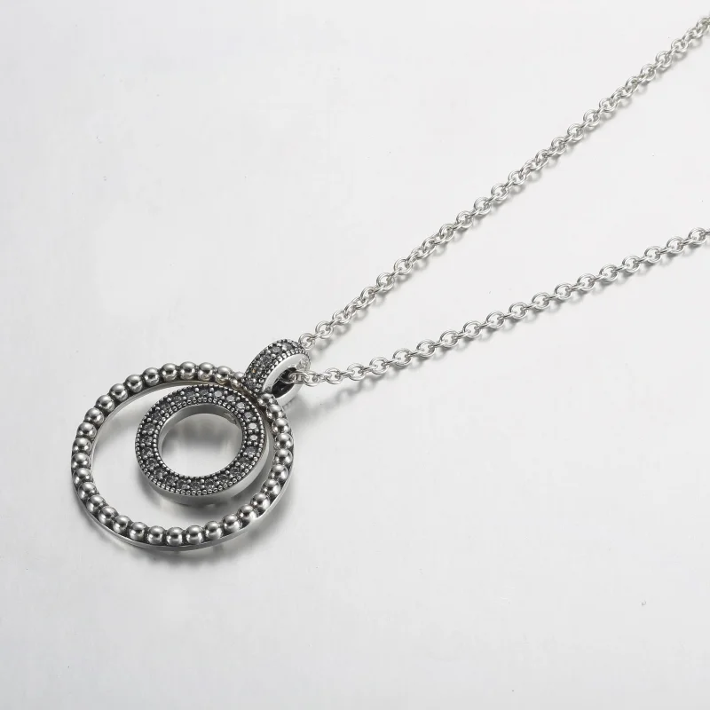 (kép) Pandora Signature pavé és gyöngyök medál és nyaklánc - 392308C01 - Megtekintés 2