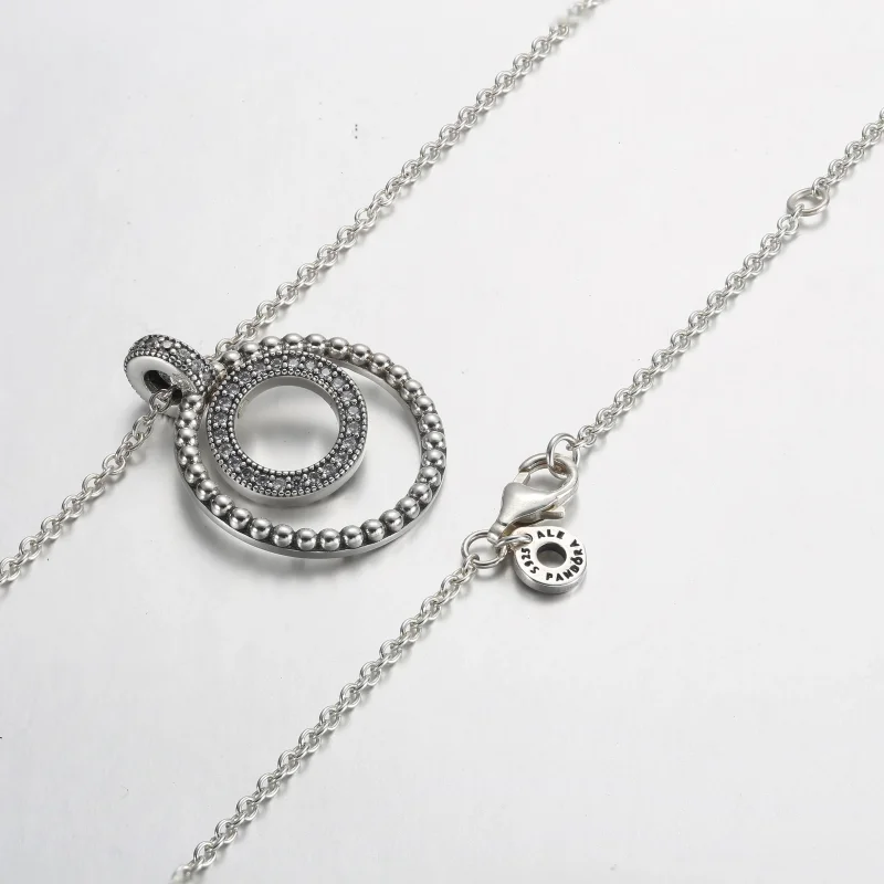 (kép) Pandora Signature pavé és gyöngyök medál és nyaklánc - 392308C01 - Megtekintés 5