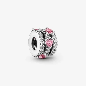 (kép) Pandora Sparkling Triple Halo Hearts Charm - 791161C01