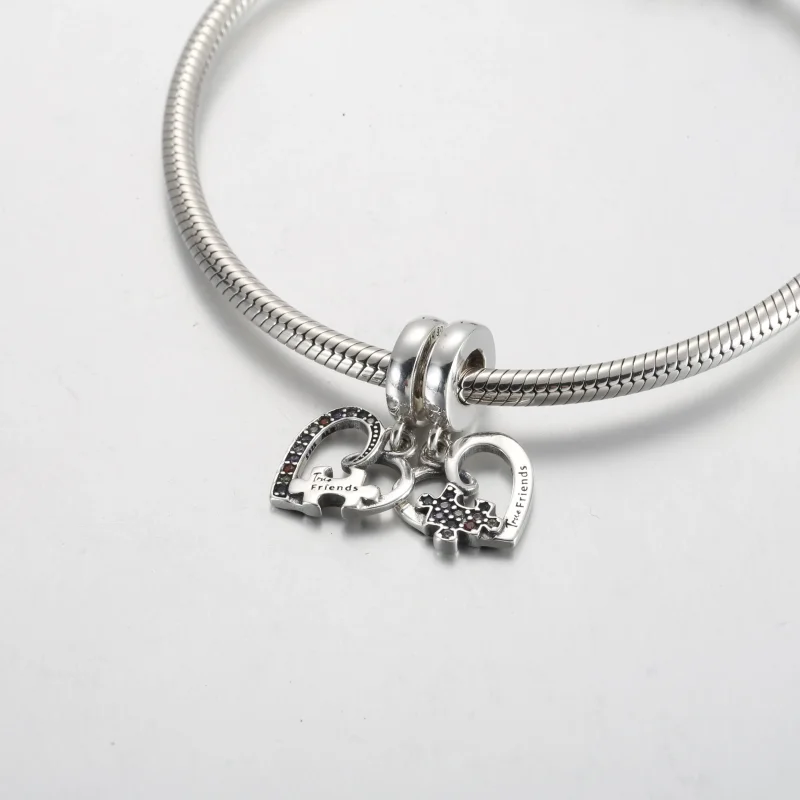 (kép) Pandora Összeillő szívek páros barátság függő charm - 792239C01 - Megtekintés 4