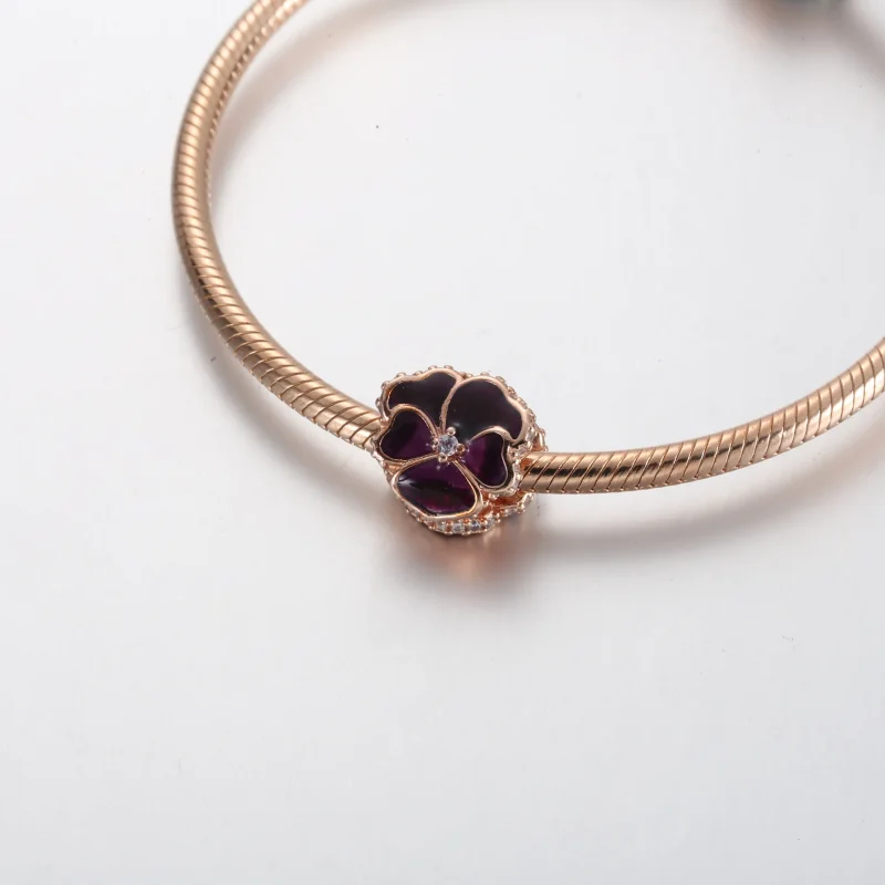 (kép) Pandora Sötétlila árvácska charm - 780777C01 - Megtekintés 4