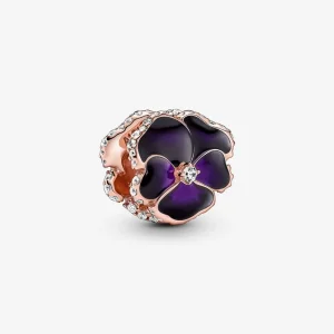 Pandora Sötétlila árvácska charm - 780777C01 (kép) Pandora Sötétlila árvácska charm - 780777C01