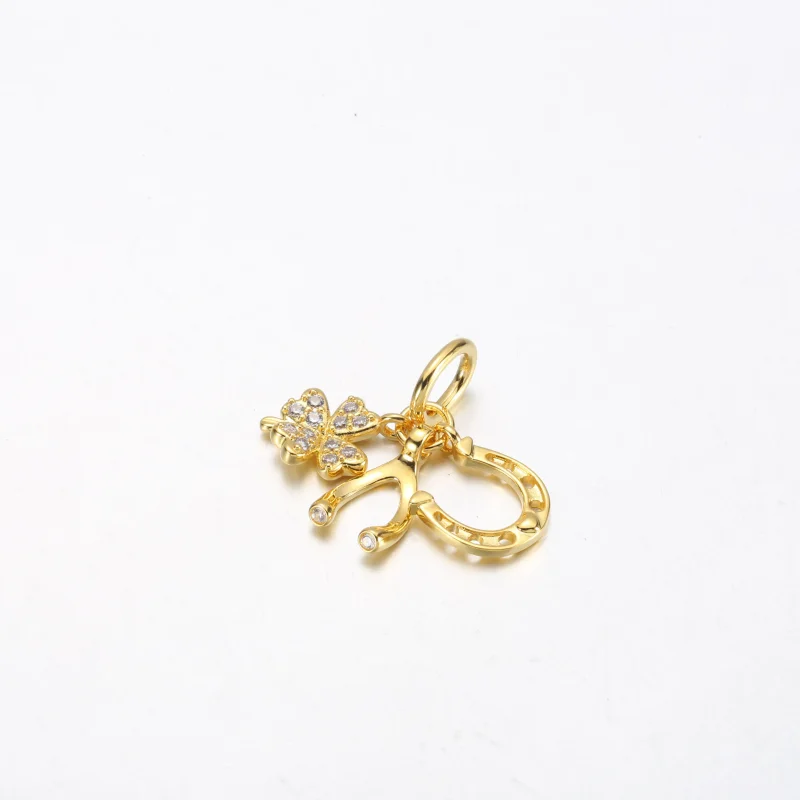 (kép) Pandora Szerencsés lóhere, Wishbone & Patkó Dangle Charm - 752337c01 - Megtekintés 2