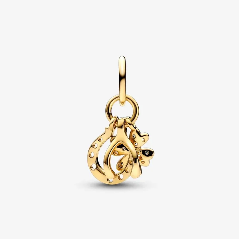 (kép) Pandora Szerencsés lóhere, Wishbone & Patkó Dangle Charm - 752337c01 - Megtekintés 5