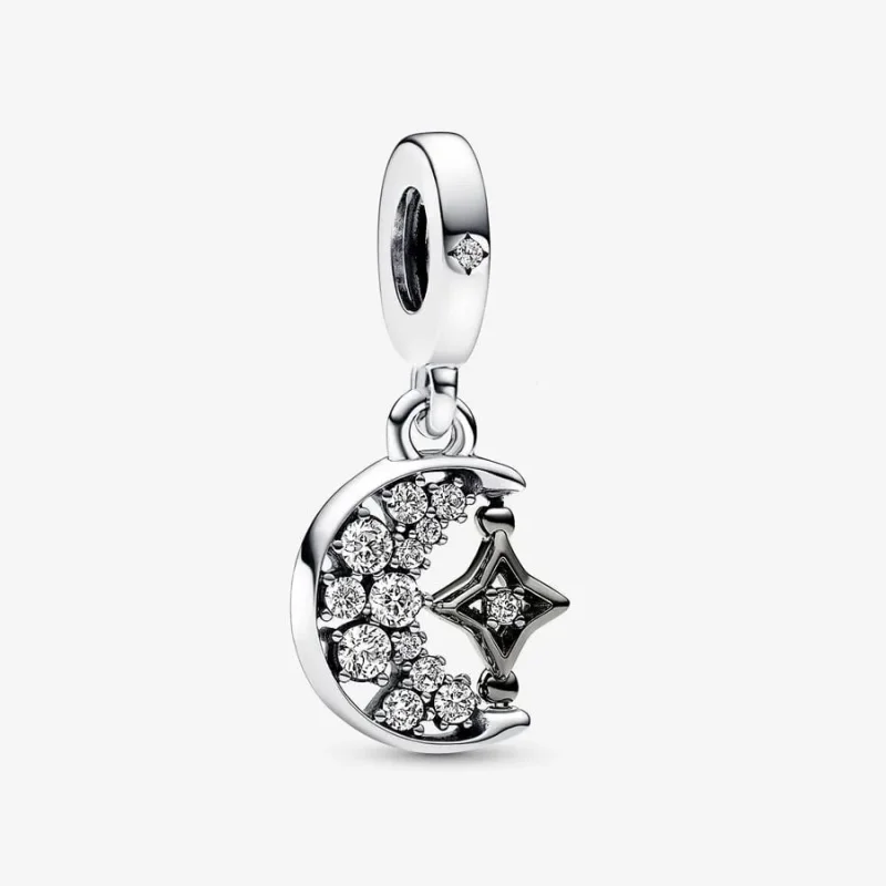 (kép) Pandora Szikrázó félhold és forgatható csillag függő charm - 792781C01