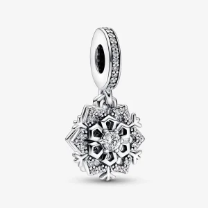 (kép) Pandora Szikrázó hópehely dupla függő charm - 792355C01
