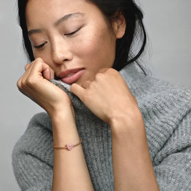 (kép) Pandora Szikrázó lapos szív charm - 789218C01 - Megtekintés 6
