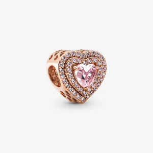 (kép) Pandora Szikrázó lapos szív charm - 789218C01