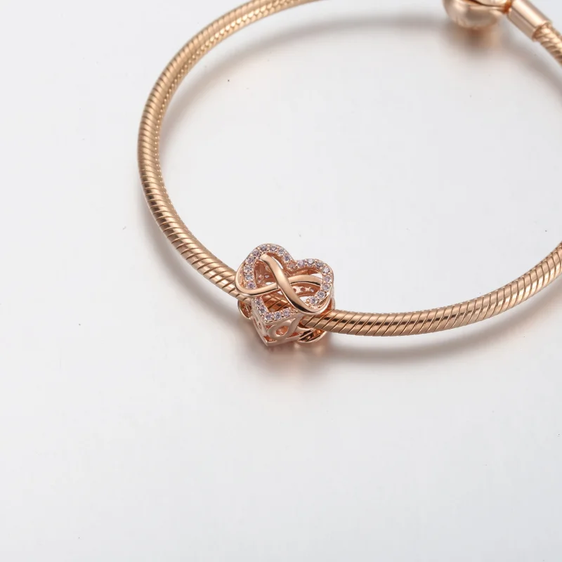 (kép) Pandora Szikrázó végtelen rózsaszín szív charm - 782246C01 - Megtekintés 4