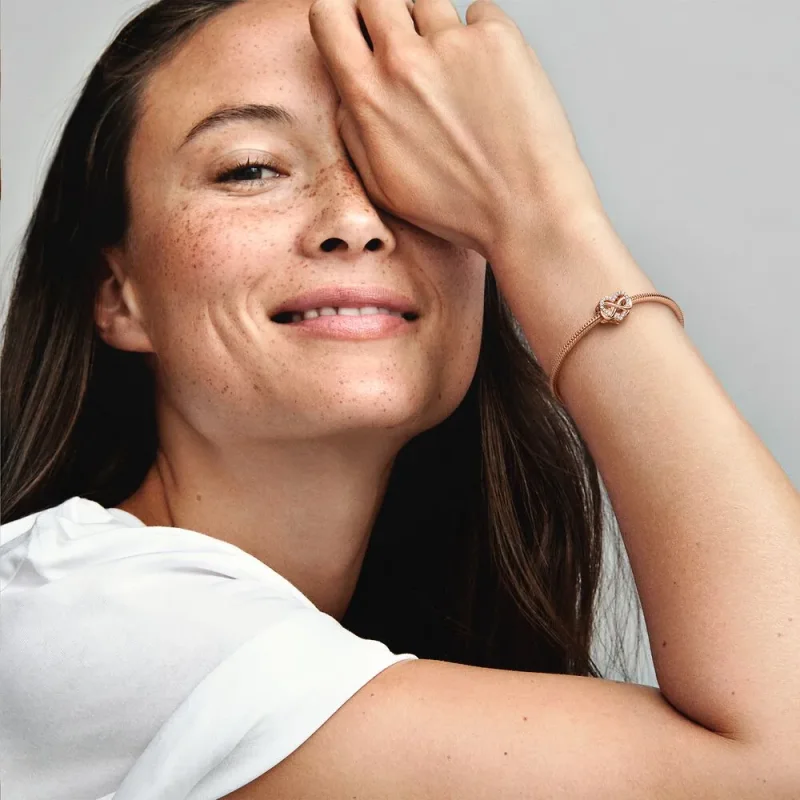 (kép) Pandora Szikrázó végtelen rózsaszín szív charm - 782246C01 - Megtekintés 5