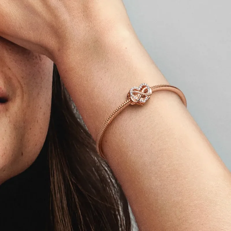 (kép) Pandora Szikrázó végtelen rózsaszín szív charm - 782246C01 - Megtekintés 6