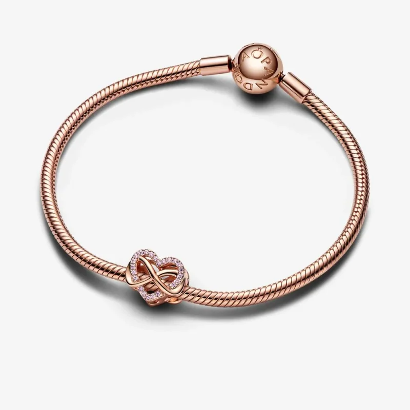 (kép) Pandora Szikrázó végtelen rózsaszín szív charm - 782246C01 - Megtekintés 7