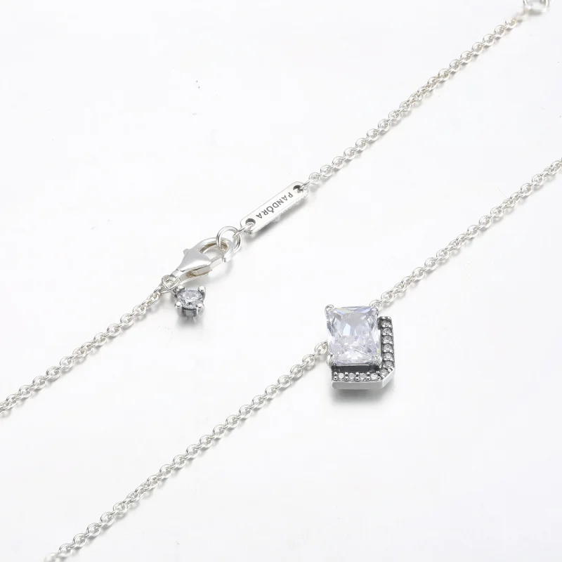(kép) Pandora "Téglalap alakú csillogó halo" collier nyaklánc - 392388C01 - Megtekintés 5