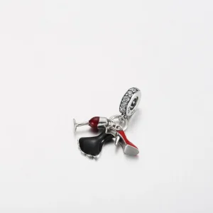 (kép) PANDORA Wine glass high heels little black dress pendant - P-D-3785
