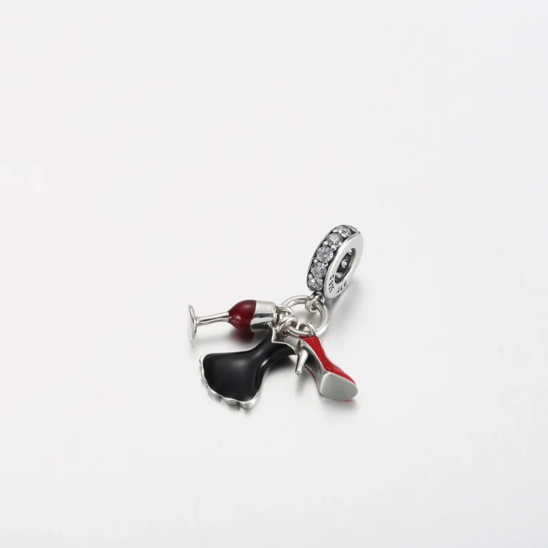 (kép) PANDORA Wine glass high heels little black dress pendant - P-D-3785